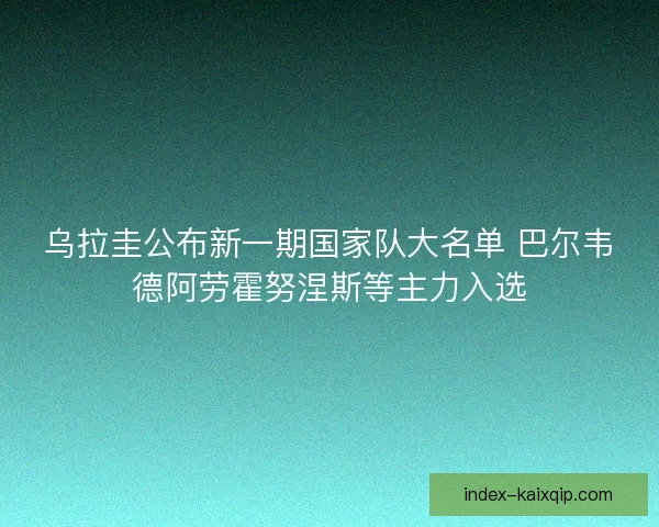 乌拉圭公布新一期国家队大名单 巴尔韦德阿劳霍努涅斯等主力入选